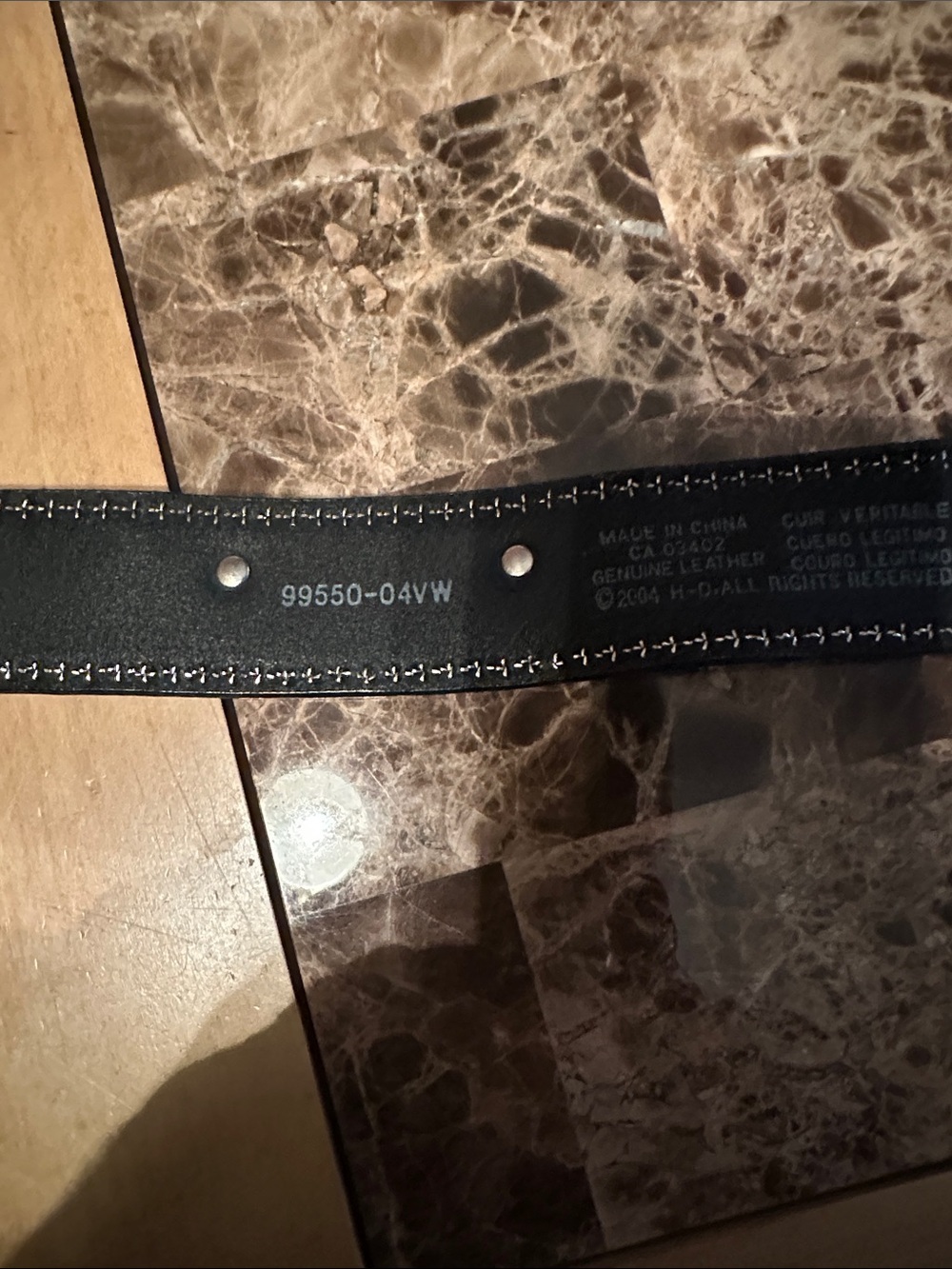 Harley-Davidson Black Leather Men's Studded Belt with Silver Emblems - Picture 4 of 7